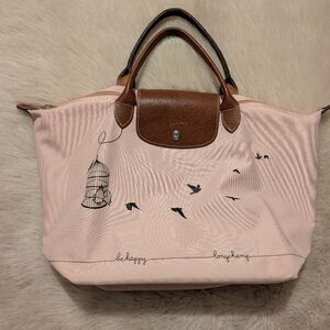 Pink Longchamp Tote Bag And Zipper Pouch
